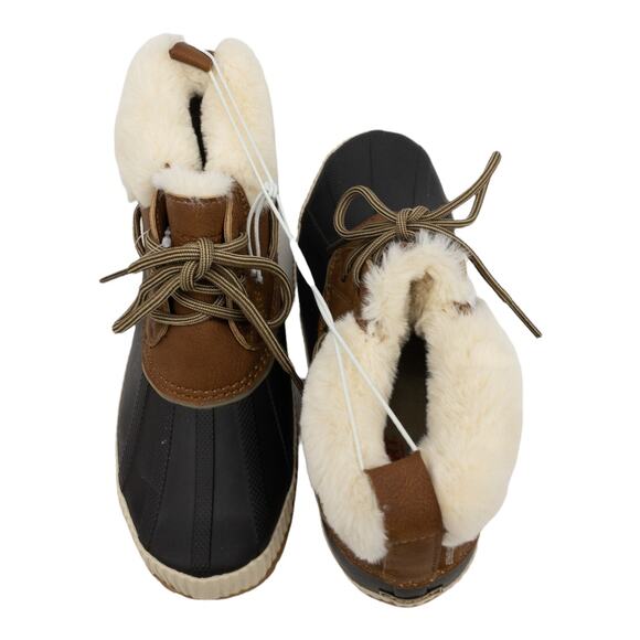 New JSport Jambu Short Duck Boots Brown Waterproof Fur Collar Women's 6 7 8 - Picture 7 of 9